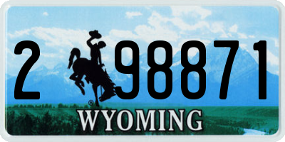 WY license plate 298871