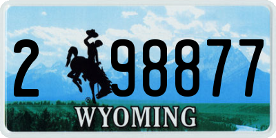WY license plate 298877
