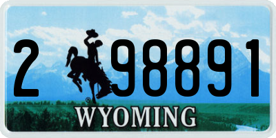 WY license plate 298891