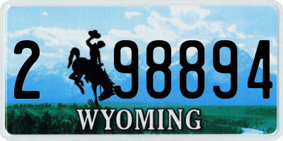 WY license plate 298894