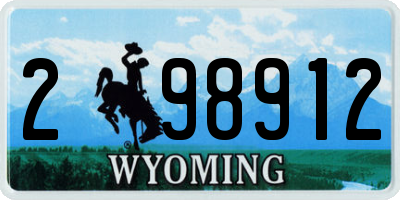 WY license plate 298912