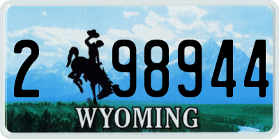 WY license plate 298944