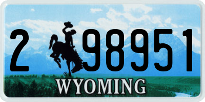 WY license plate 298951