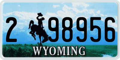 WY license plate 298956