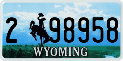 WY license plate 298958