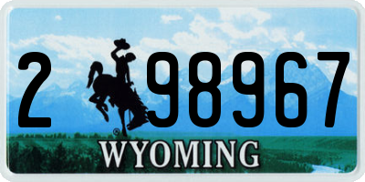 WY license plate 298967
