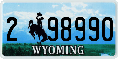 WY license plate 298990