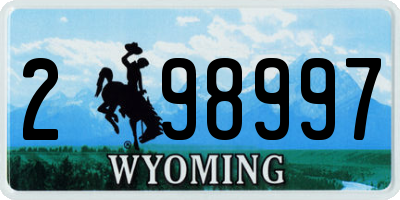 WY license plate 298997