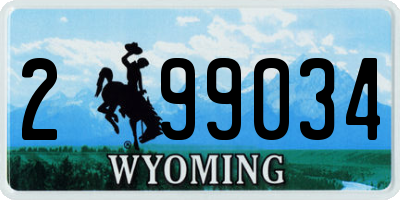 WY license plate 299034
