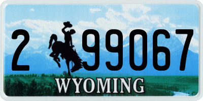 WY license plate 299067