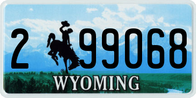 WY license plate 299068