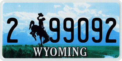 WY license plate 299092