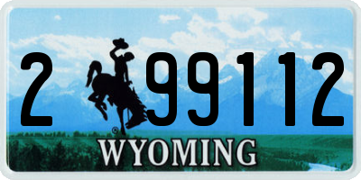 WY license plate 299112