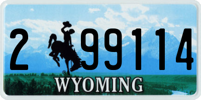 WY license plate 299114