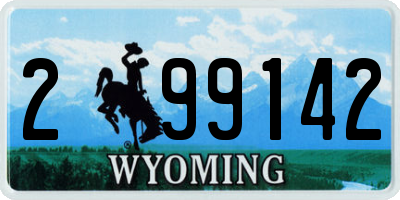 WY license plate 299142