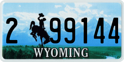 WY license plate 299144
