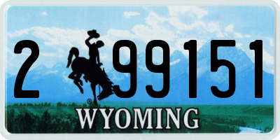 WY license plate 299151