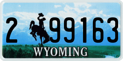 WY license plate 299163