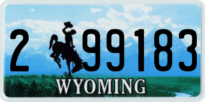 WY license plate 299183