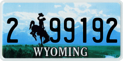 WY license plate 299192