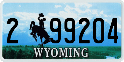 WY license plate 299204