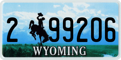 WY license plate 299206