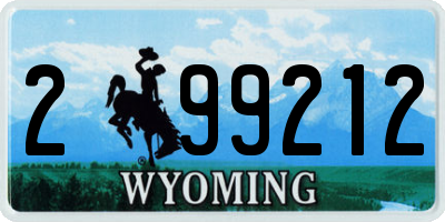 WY license plate 299212