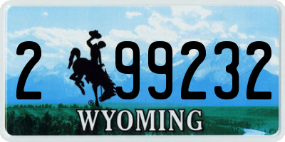 WY license plate 299232