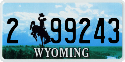 WY license plate 299243