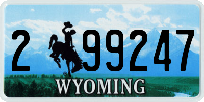 WY license plate 299247