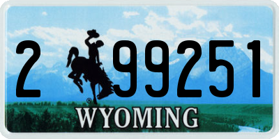 WY license plate 299251