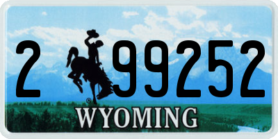 WY license plate 299252