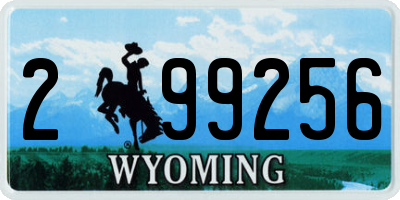 WY license plate 299256
