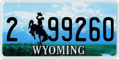 WY license plate 299260