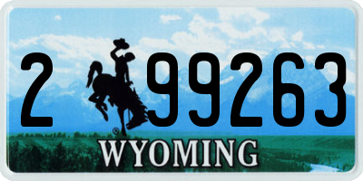 WY license plate 299263