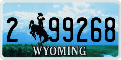 WY license plate 299268