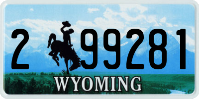 WY license plate 299281