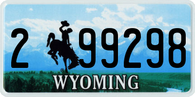 WY license plate 299298