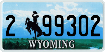 WY license plate 299302