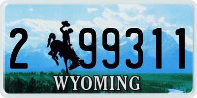 WY license plate 299311
