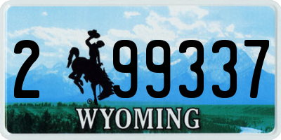 WY license plate 299337