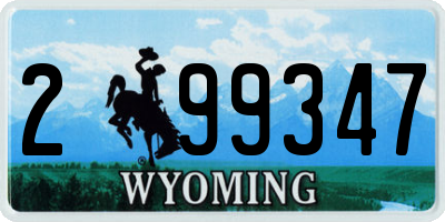 WY license plate 299347