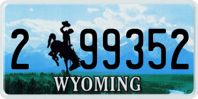 WY license plate 299352