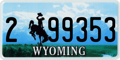 WY license plate 299353