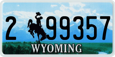 WY license plate 299357