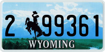 WY license plate 299361
