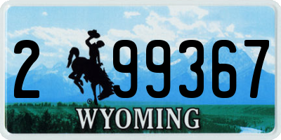 WY license plate 299367