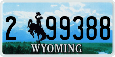 WY license plate 299388