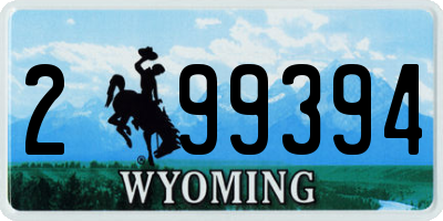 WY license plate 299394