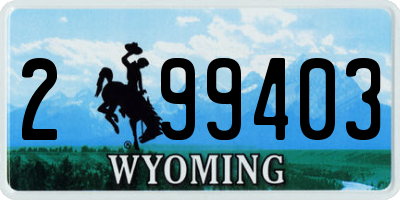 WY license plate 299403